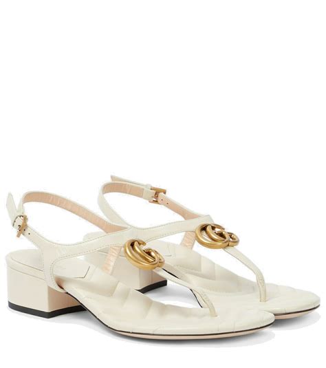 gucci double g leather sandals|Gucci GG T.